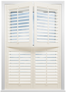 Bromley, Porcelain White - Tier on Tier Twist&Fit Plantation Shutter